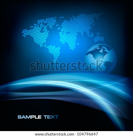 Business elegant abstract background with globe. Vector illustration
