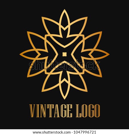 Vintage ornamental logo monogram. Retro luxury logotype for design with swirl elements
