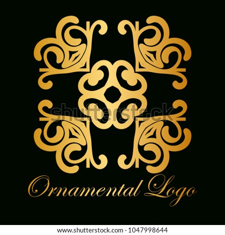 Vintage ornamental logo monogram. Retro luxury logotype for design with swirl elements
