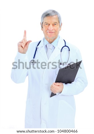 Adult by an experienced doctor. Isolated on a white background.