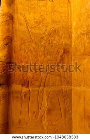Hieroglyphs of the Temple of Hibis, the Kharga Oasis, Egypt