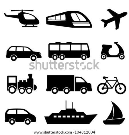 Icons for various means of transportation
