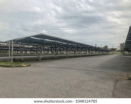 empty car parking lot with roof at thailand