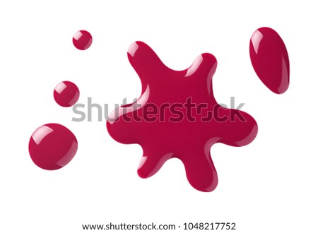 Nail polish isolated on white background. Top view