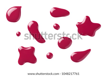 Nail polish isolated on white background. Top view