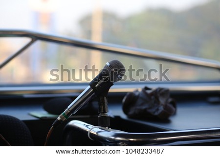 Microphone in tourist bus.