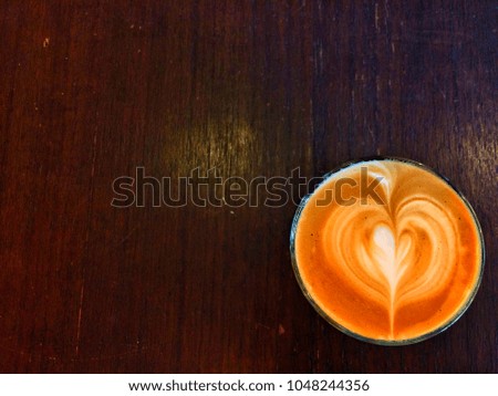 Coffee on wood table.