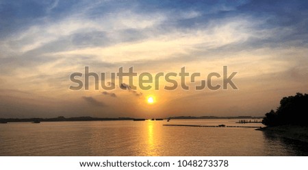Sunset with reflection over the sea