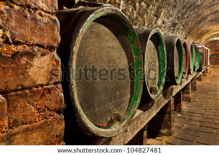 Traditional small wine cellar, picture taken at Moravia, Czech Republic.