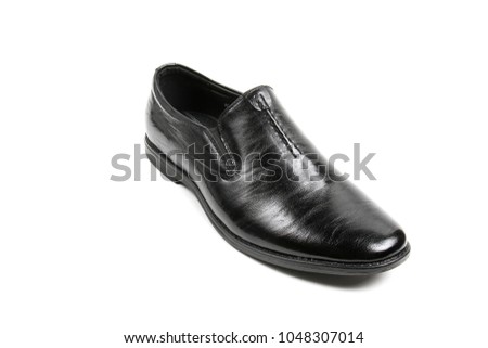 Men's leather fashion shoes isolated on white background