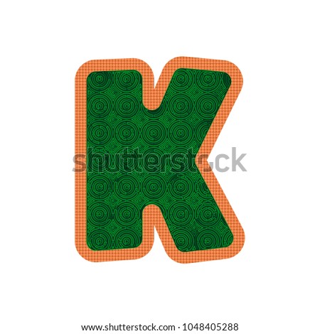 Alphabet labirint green K