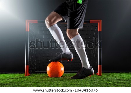 Soccer player. Football background