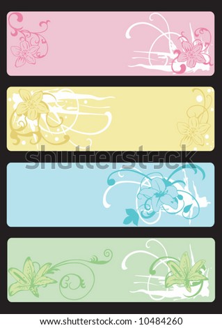 Set of decorative banners