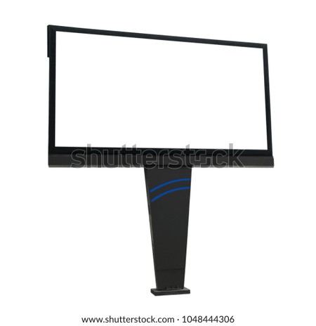 Blank Billboard for advertisement isolated on white background with clipping path.For put your text or poster   here.