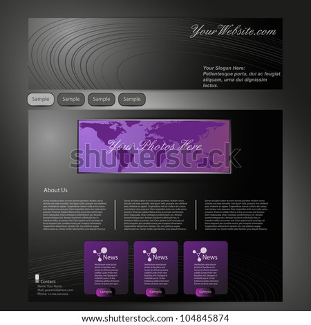 purple and black shiny website design