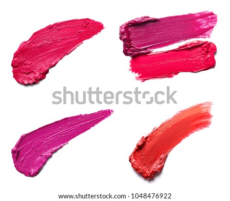 collection of various lipstick paint on white background. each one is shot separately