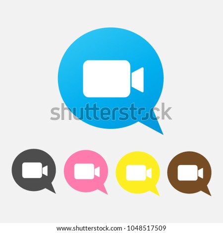 Video Chat Icon in trendy flat style isolated on grey background. Speech bubble symbol for your web site design, logo, app, UI. Vector illustration, EPS10.