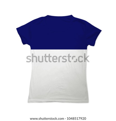 Two-Tone Blue navy & White Cotton T-Shirt Mockups Template