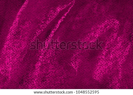 Colorful pink chalk pastel texture on white paper background. Abstract pencil strokes.