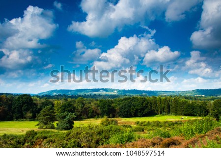 A walk around Reigate Heath in Surrey south east England during the month of September Royalty-Free Stock Photo #1048597514