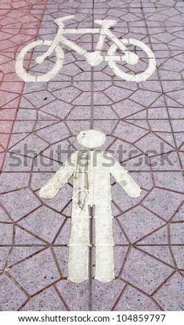 people and  Bicycle Road Sign