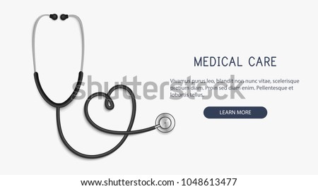 Medical and Health care concept, stethoscope heart shape.Vector Royalty-Free Stock Photo #1048613477