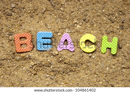 beach symbol and sand background