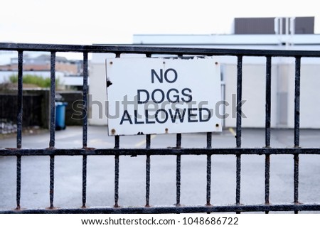 No dogs allowed sign at school gates safety for children and pupils