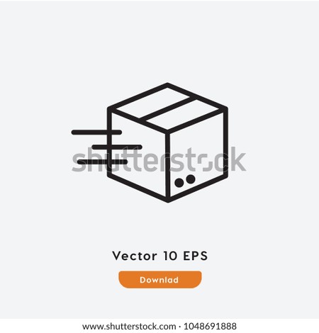Delivery box vector icon. Fast symbol. Best modern flat pictogram illustration for web and mobile apps design.