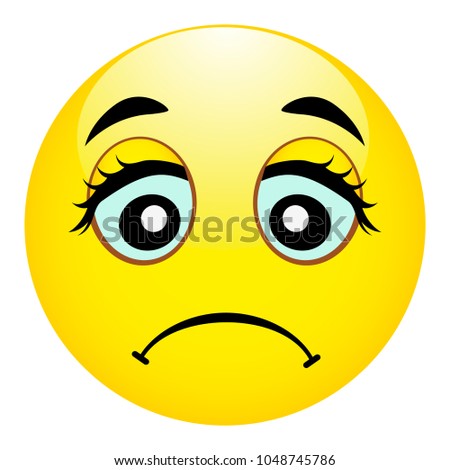Sad emoji. Wrong emotion. Hurt emoticon. Vector illustration smile icon.