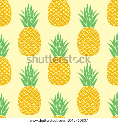 Vector seamless background with pineapples