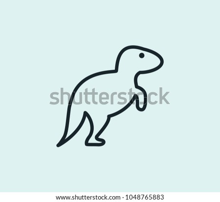 Dinosaur icon line isolated on clean background. Dinosaur icon concept drawing icon line in modern style. Vector illustration for your web site mobile logo app UI design.
