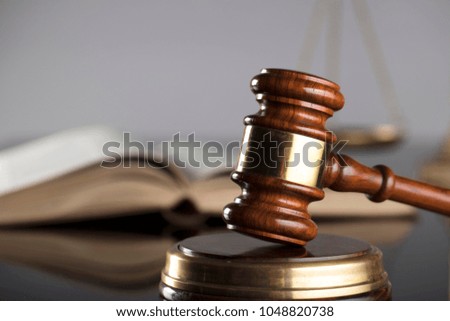 Judges gavel on bright background. Law and justice concept.