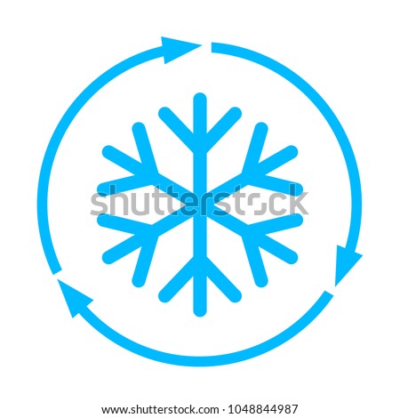 Abstract freezing vector flat icon illustration isolated on white background Royalty-Free Stock Photo #1048844987