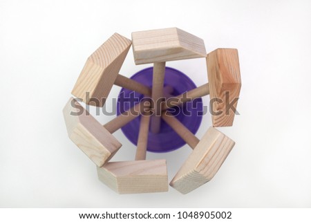 Wooden gavel on a white background