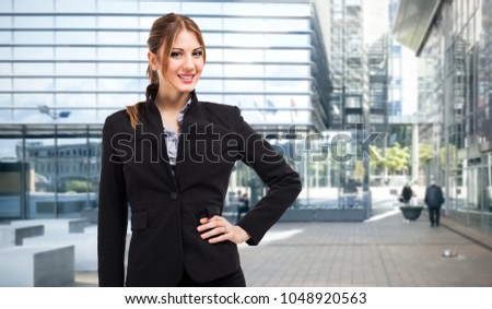 Beautiful businesswoman outdoor