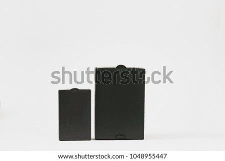 box packaging of product, black color, on white