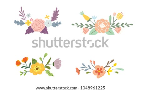 Set of floral divider