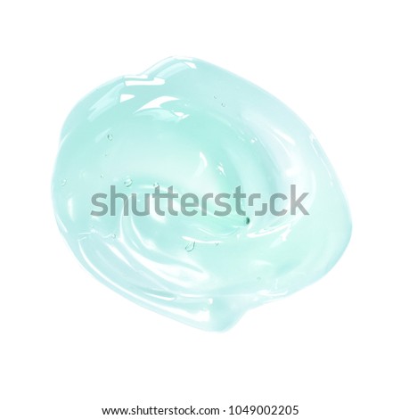 Hydro facial transparent texture semi liquid gel isolated on white background