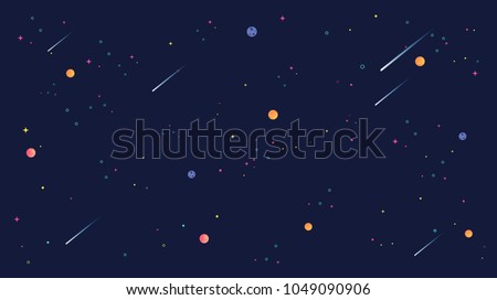 star universe background illustration. Flat design for kid.