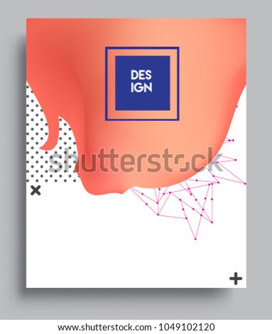 Covers background with liquid color, arrangement of abstract lines and style graphic geometric elements. Applicable for placards, brochures, posters, covers and banners. Vector illustrations.