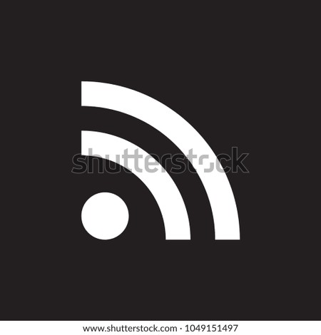 Wireless network icon on black background