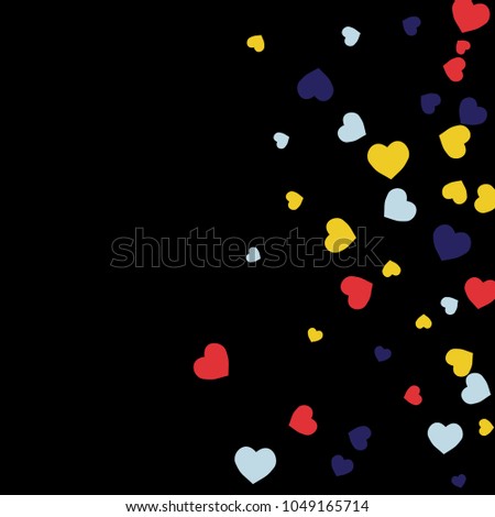Vector Confetti Background Pattern.  Element of design.  Colored hearts on a black background
white black

