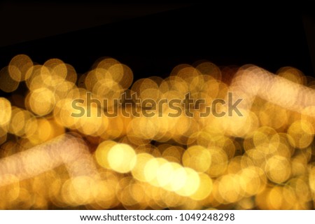 Abstract blurred and bokeh of reflection lighting on black background.