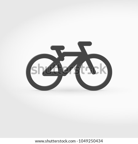Bike or Bicycle Simple Icon. Single Bike Icon Isolated on White. Vector Illustration. Bicycle Pictogram. Bike Path Emblem.