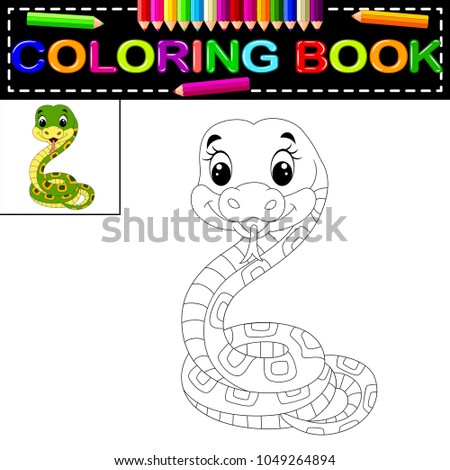 vector illustration of snake coloring book