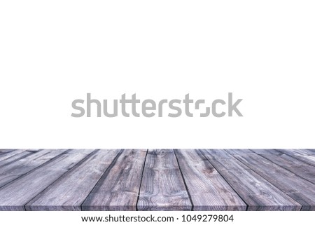 Wooden table isolated on white background 
