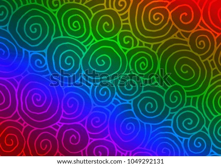 Dark Multicolor, Rainbow vector natural elegant template. Colorful abstract illustration with lines in Asian style. The template can be used as a background for cell phones.