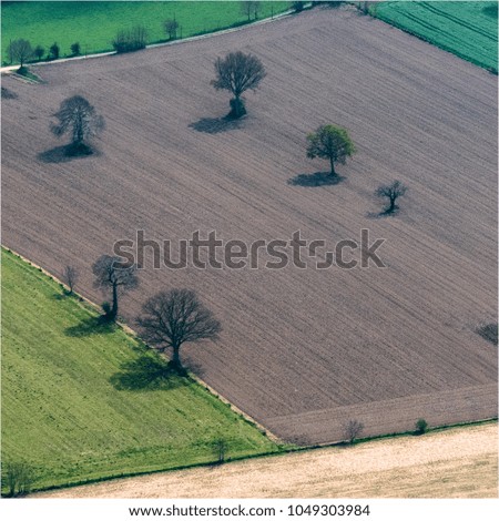 aerial view of countryside near Avranchesl in the department of Manche in France