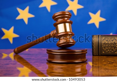 Gavel and european union flag Royalty-Free Stock Photo #10493053